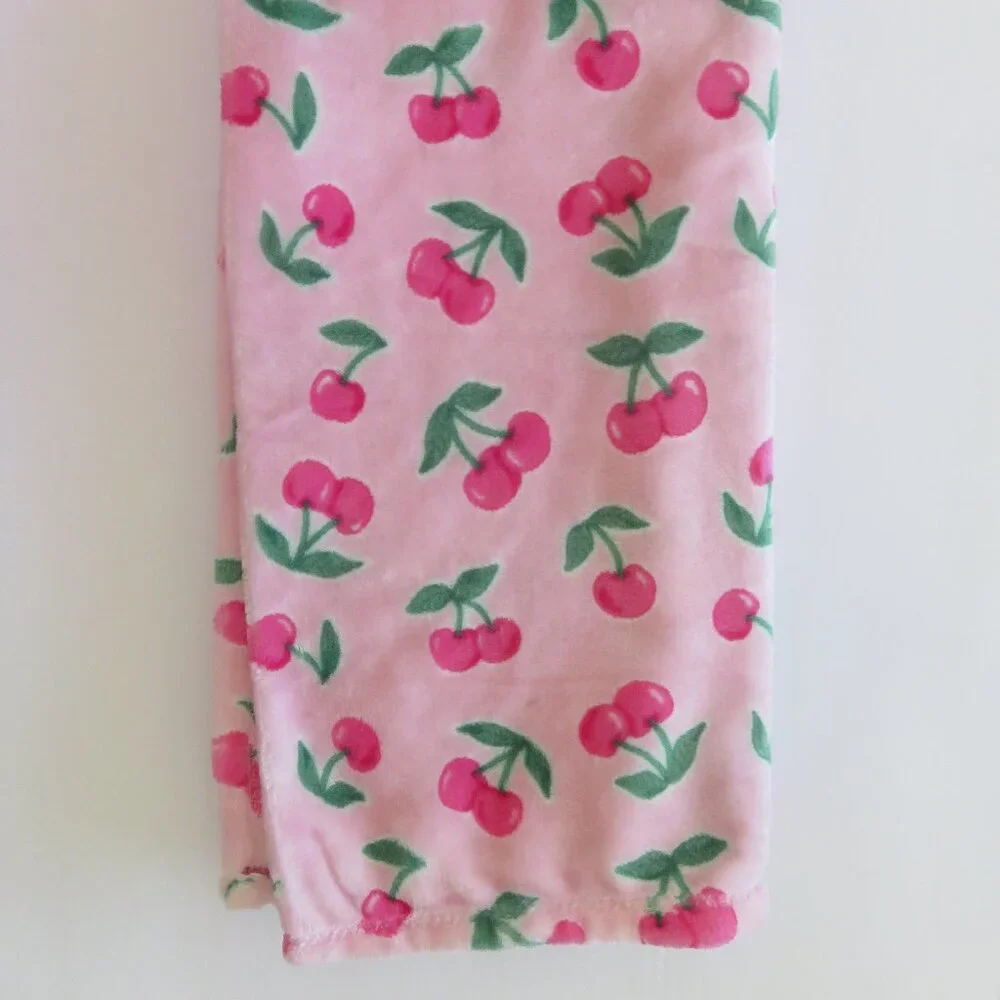 (#Z-1) Juicy Couture Pink Cherry Plush Pet Throw Blanket 27.5 x 44